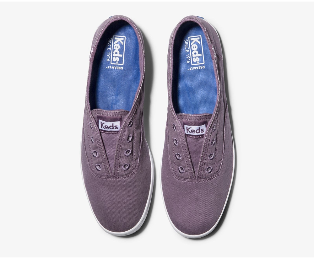 Keds Slip Ons Purple - Chillax Washable - Womens EILZXD-793